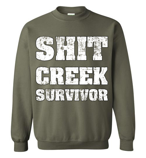 Shit Creek White. Adult. Crewneck Sweatshirt