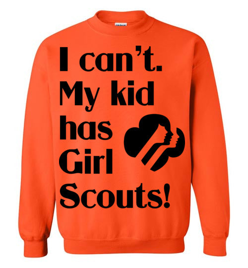 My kid has Girl Scouts Crewneck Sweatshirts