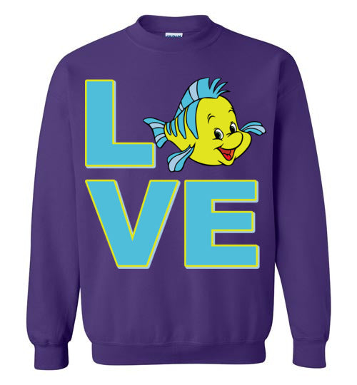 Love Flounder. Adult Crewneck