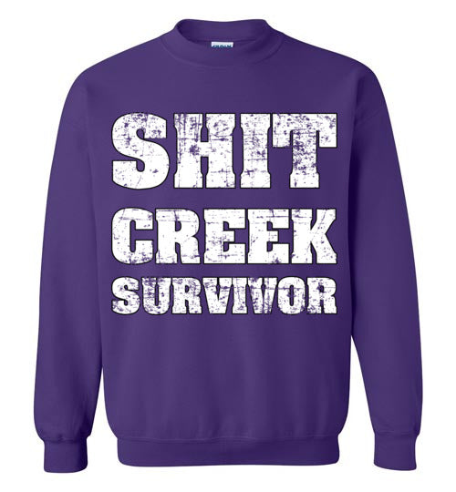 Shit Creek White. Adult. Crewneck Sweatshirt