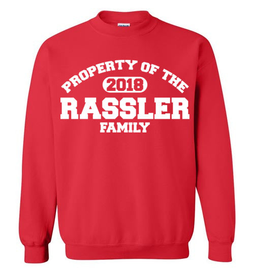 Property of Rassler. Adult. Crewneck