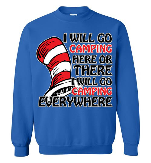 I will go camping. Youth. Crewneck