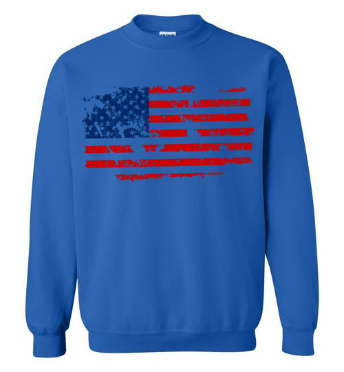 Distressed Flag. Adult. Crewneck