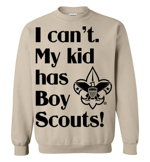 My kid has Boy Scouts Crewneck Sweatshirt