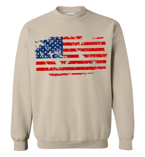 Distressed Flag. Adult. Crewneck