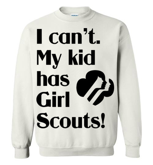 My kid has Girl Scouts Crewneck Sweatshirts
