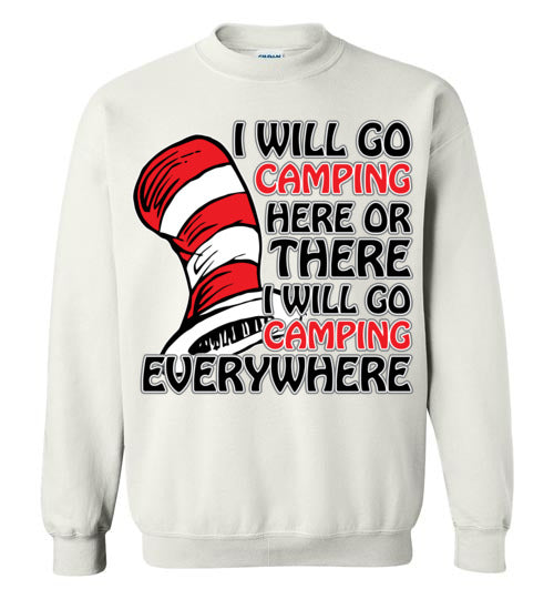 I will go camping. Youth. Crewneck
