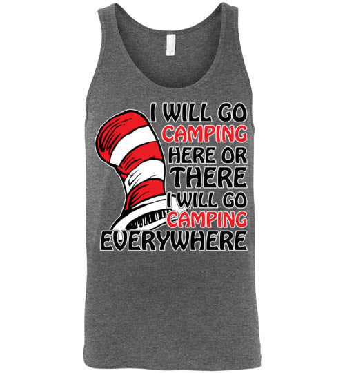 I will go camping. Adult. Unisex Tank