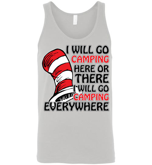 I will go camping. Adult. Unisex Tank