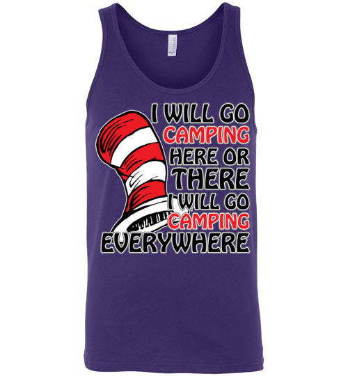 I will go camping. Adult. Unisex Tank