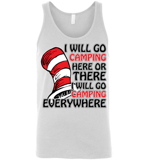 I will go camping. Adult. Unisex Tank