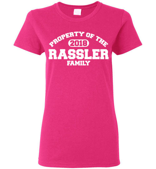 Property of Rassler. Adult. Gildan Ladies Short-Sleeve