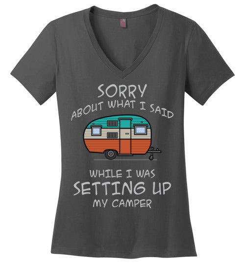 Sorry About What I said. Adult. Ladies Perfect Vneck