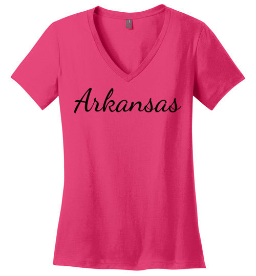 Arkansas. Adult. Ladies Perfect Vneck