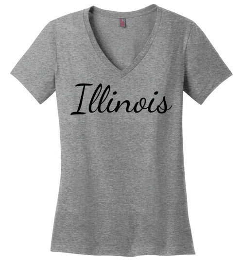 Illinois. Adult. Ladies Perfect Vneck