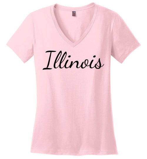 Illinois. Adult. Ladies Perfect Vneck