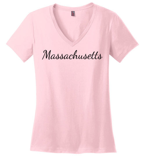 Massachusetts. Adult. Ladies Perfect Vneck