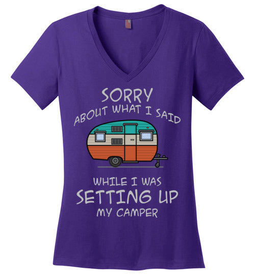 Sorry About What I said. Adult. Ladies Perfect Vneck