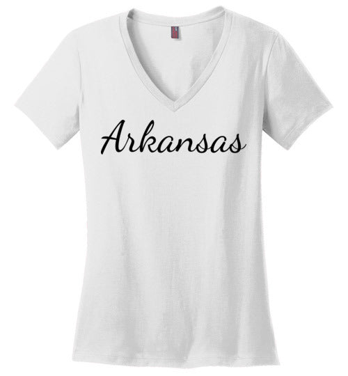 Arkansas. Adult. Ladies Perfect Vneck