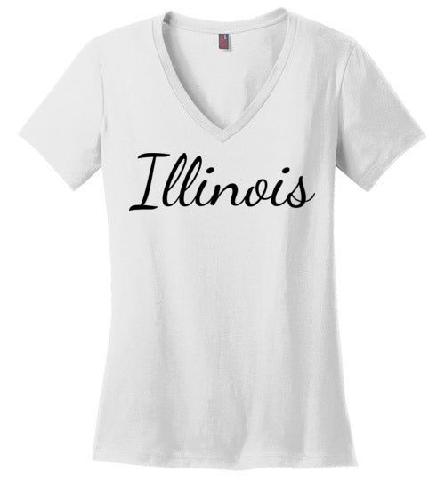 Illinois. Adult. Ladies Perfect Vneck