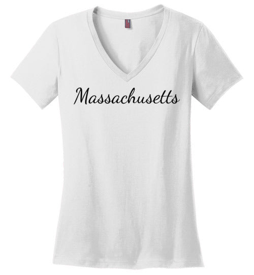 Massachusetts. Adult. Ladies Perfect Vneck