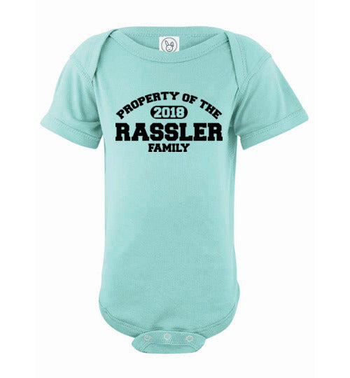 Property of Rassler Family. Infant. SS Onesie