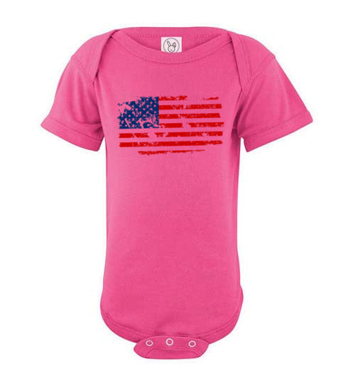 Distressed Flag. Infant. SS Onesie