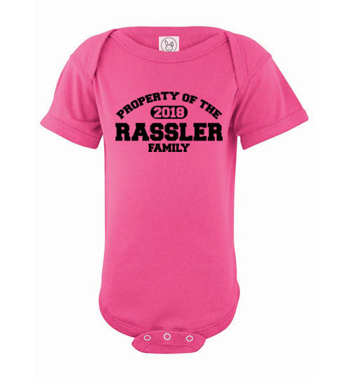 Property of Rassler Family. Infant. SS Onesie