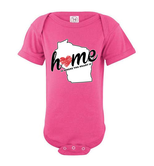 Wisconsin Home. Infant. SS Onesie