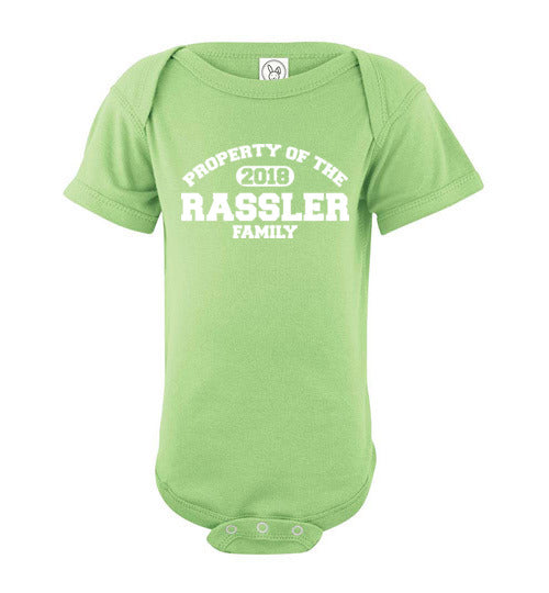 Property of Rassler. Infant. SS Onesie