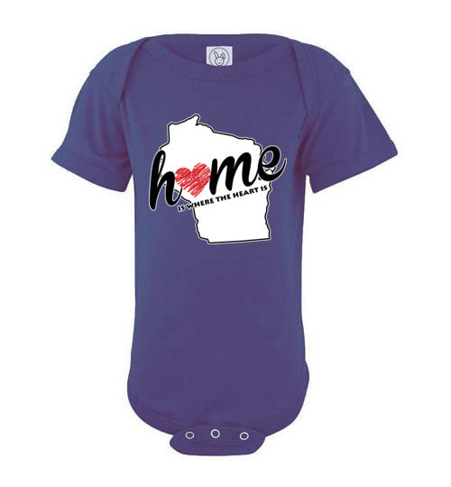 Wisconsin Home. Infant. SS Onesie