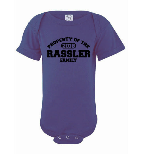 Property of Rassler Family. Infant. SS Onesie