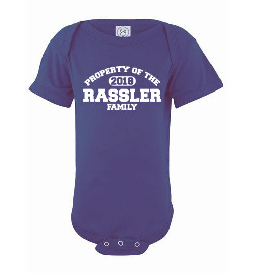 Property of Rassler. Infant. SS Onesie