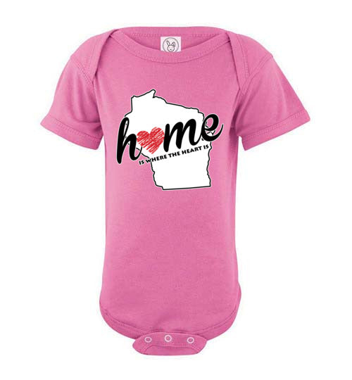 Wisconsin Home. Infant. SS Onesie