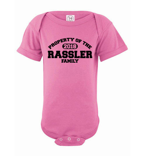 Property of Rassler Family. Infant. SS Onesie