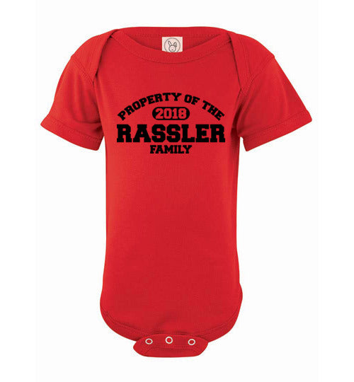 Property of Rassler Family. Infant. SS Onesie