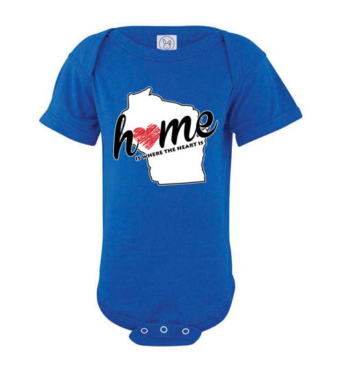 Wisconsin Home. Infant. SS Onesie