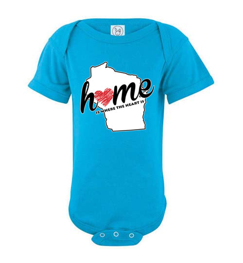 Wisconsin Home. Infant. SS Onesie