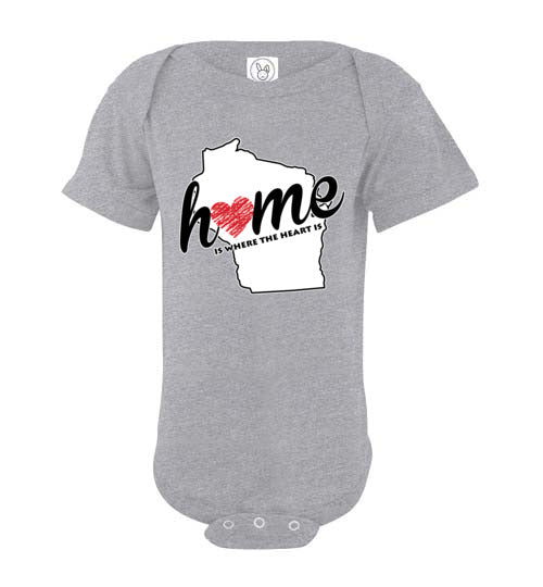 Wisconsin Home. Infant. SS Onesie