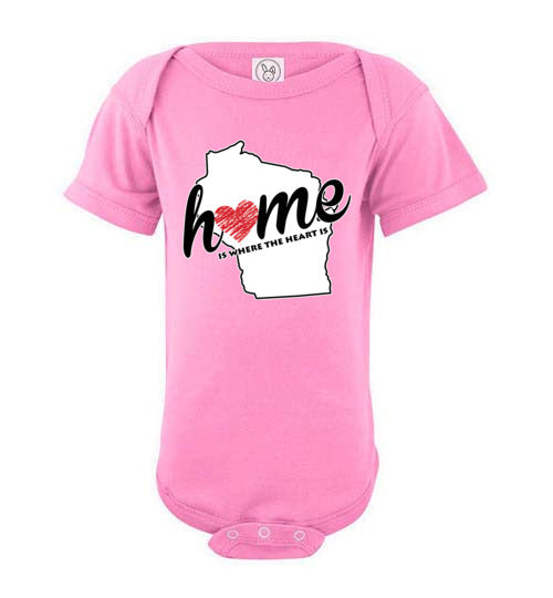 Wisconsin Home. Infant. SS Onesie