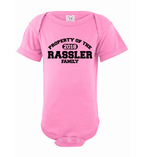 Property of Rassler Family. Infant. SS Onesie