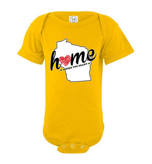 Wisconsin Home. Infant. SS Onesie