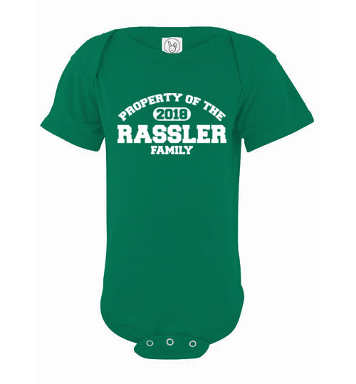 Property of Rassler. Infant. SS Onesie
