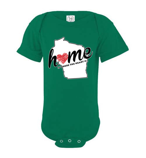 Wisconsin Home. Infant. SS Onesie