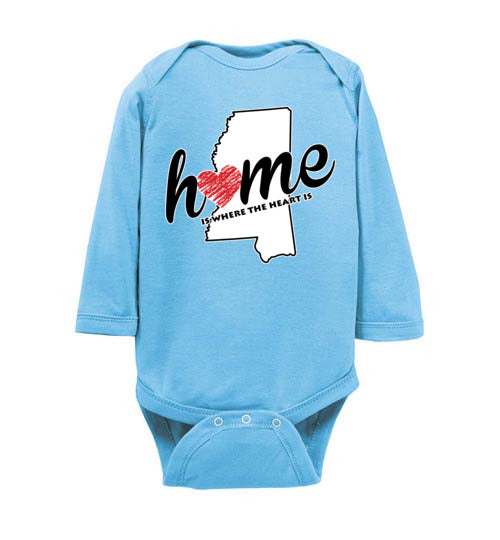 Mississippi Home. Infant. LS Onesie