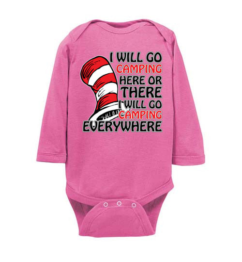 I will go camping. Infant. LS Onesie