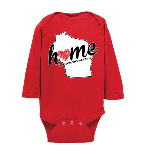 Wisconsin Home. Infant. LS Onesie