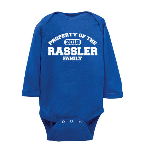Property of Rassler. Infant. LS Onesie