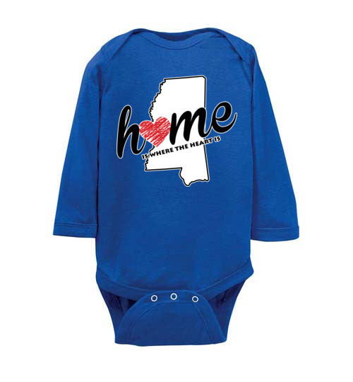 Mississippi Home. Infant. LS Onesie