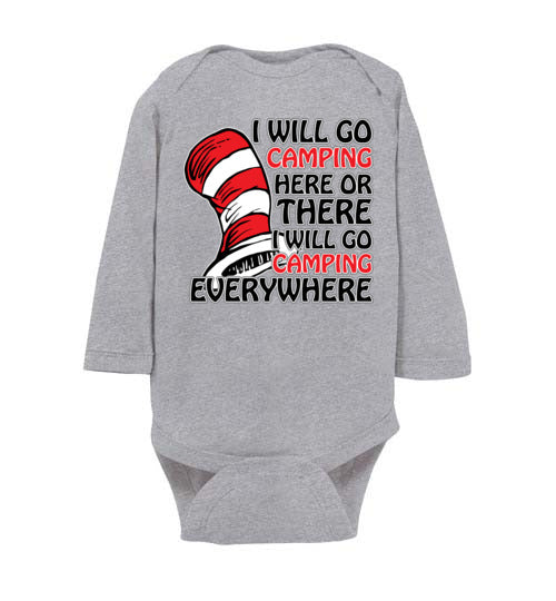 I will go camping. Infant. LS Onesie